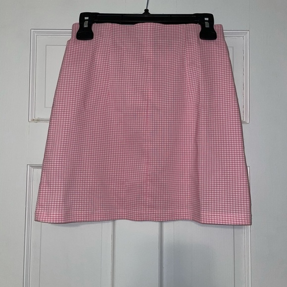 Topshop NWT Pink Gingham Mini Skirt Sz 4 - Picture 4 of 6